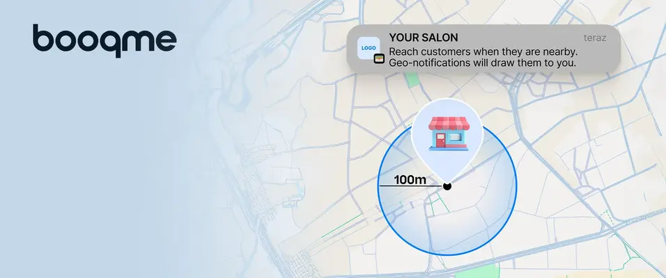 Notificare geo a cardului de fidelitate afișată în apropierea unui salon